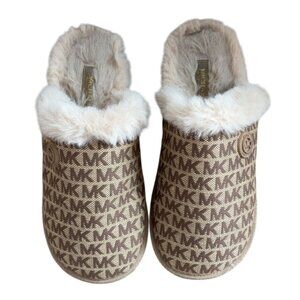Michael Kors Women's Janis Scuff Faux‎ Fur Slippers Size 8